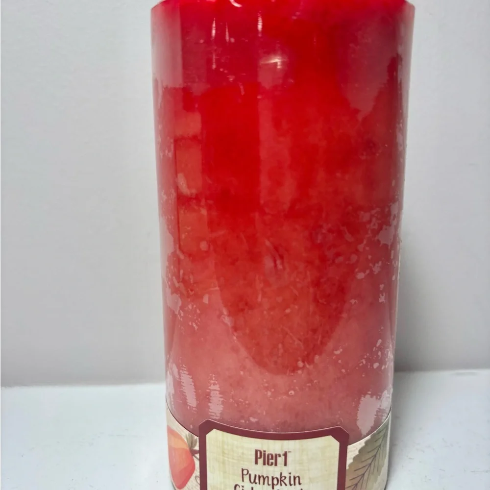 Pier 1 Red Pumpkin Cider Apple Candle 3x6 New Sealed Rare